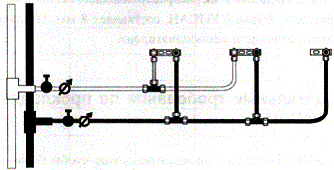 Последовательная схема прокладки металлопластиковых труб с тройниками